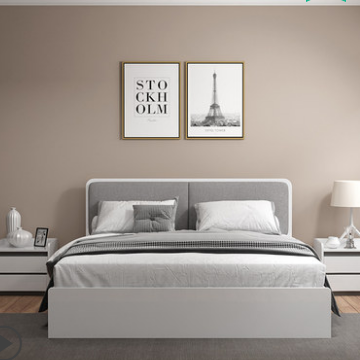 現代簡約臥室板式床經濟型高箱儲物床烤漆抽屜床婚床雙人床收納床1